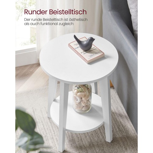 Sidebord rund hvid 40 × 50 cm (LET283T14)