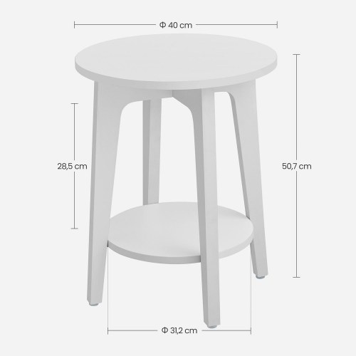 Sidebord rund hvid 40 × 50 cm (LET283T14)