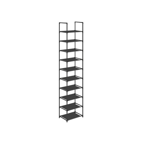 Skostativ 10 niveauer pladsbesparende, 33 × 33 × 173 cm, sort