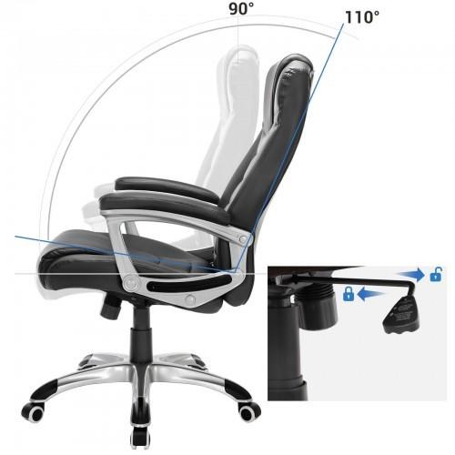 Kontorstol OBG21B - sort læderlook