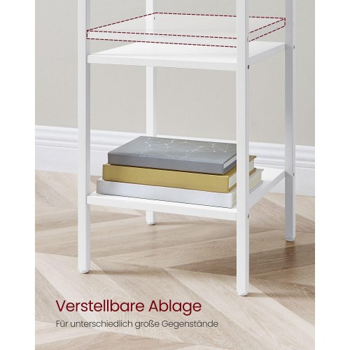 Sengebord med skuffe høj natbord i hvid, 35×35×70 cm
