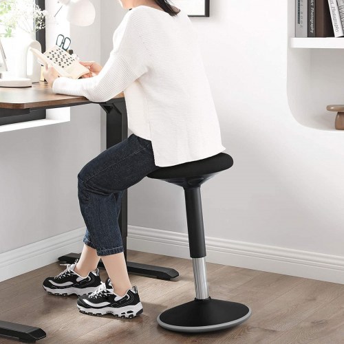 Ståstol til skrivebord ergonomisk vippe-stol, 360° drej, højdejusterbar 60–85 cm, sort