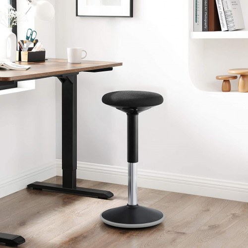 Ståstol til skrivebord ergonomisk vippe-stol, 360° drej, højdejusterbar 60–85 cm, sort