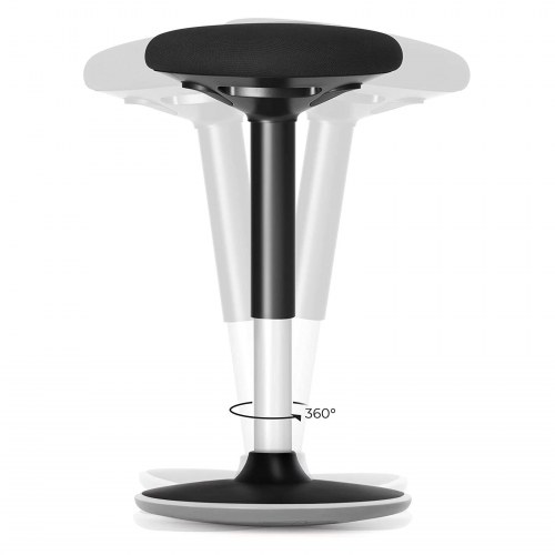 Ståstol til skrivebord ergonomisk vippe-stol, 360° drej, højdejusterbar 60–85 cm, sort