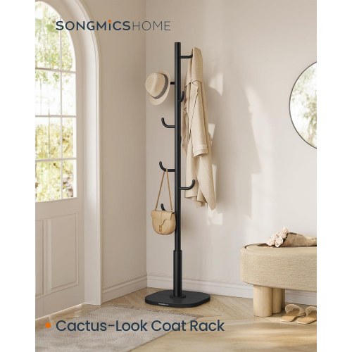 Stumtjenere gulv HOME kaktusformet knagerække, 8 kroge, 175,3 cm, sort