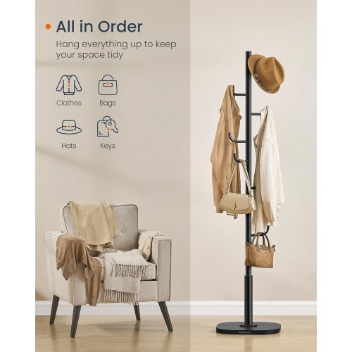 Stumtjenere gulv HOME kaktusformet knagerække, 8 kroge, 175,3 cm, sort