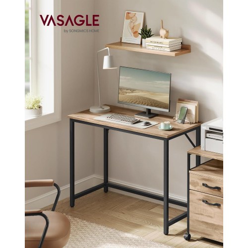 Skrivebord computerbord 100 × 50 cm, kamelbrun/sort