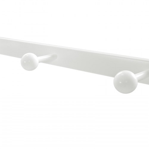 Knagerække med hylde vægmonteret eg/hvid, 60 cm med bøjlestang og 5 kroge