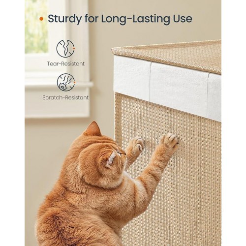 Vasketøjskurv på hjul HOME, 3 rum, 140 l, låg, aftagelig inderpose, natur beige/mat hvid