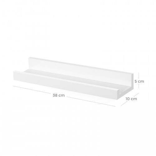 Væghylder sæt med 3 flydende hylder, 38 × 10 cm, hvid højglans, MDF