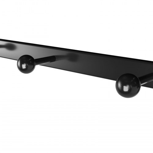 Knagerække med hylde vægmonteret, industrielt design, rustik brun/sort, 60 × 30 cm, 5 kroge og bøjlestang