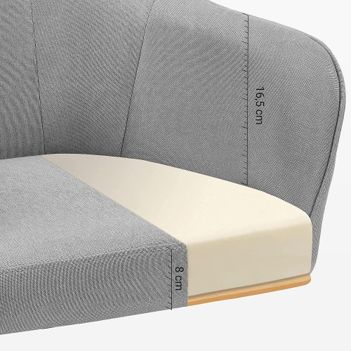 Kontorstol højdejusterbar skrivebordsstol i åndbar kunstlinned, stålstel, 120 kg, lys grå