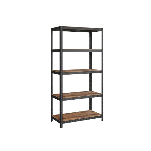 Reol med hylder 50 × 100 × 200 cm, justerbar, industrielt look, rustik brun/sort
