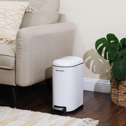 Skraldespand med pedal 10 l Slim, hvid