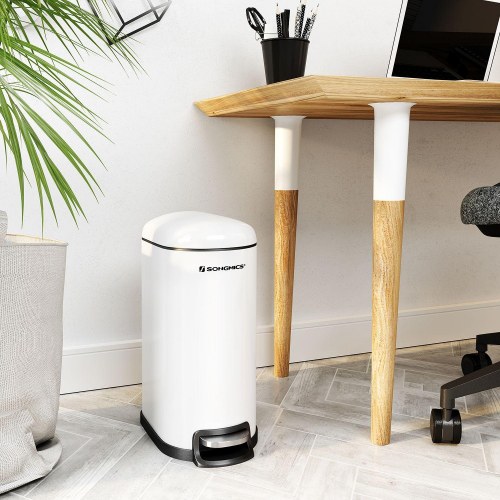 Skraldespand med pedal 10 l Slim, hvid