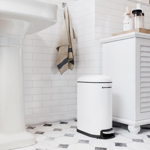 Skraldespand med pedal 10 l Slim, hvid