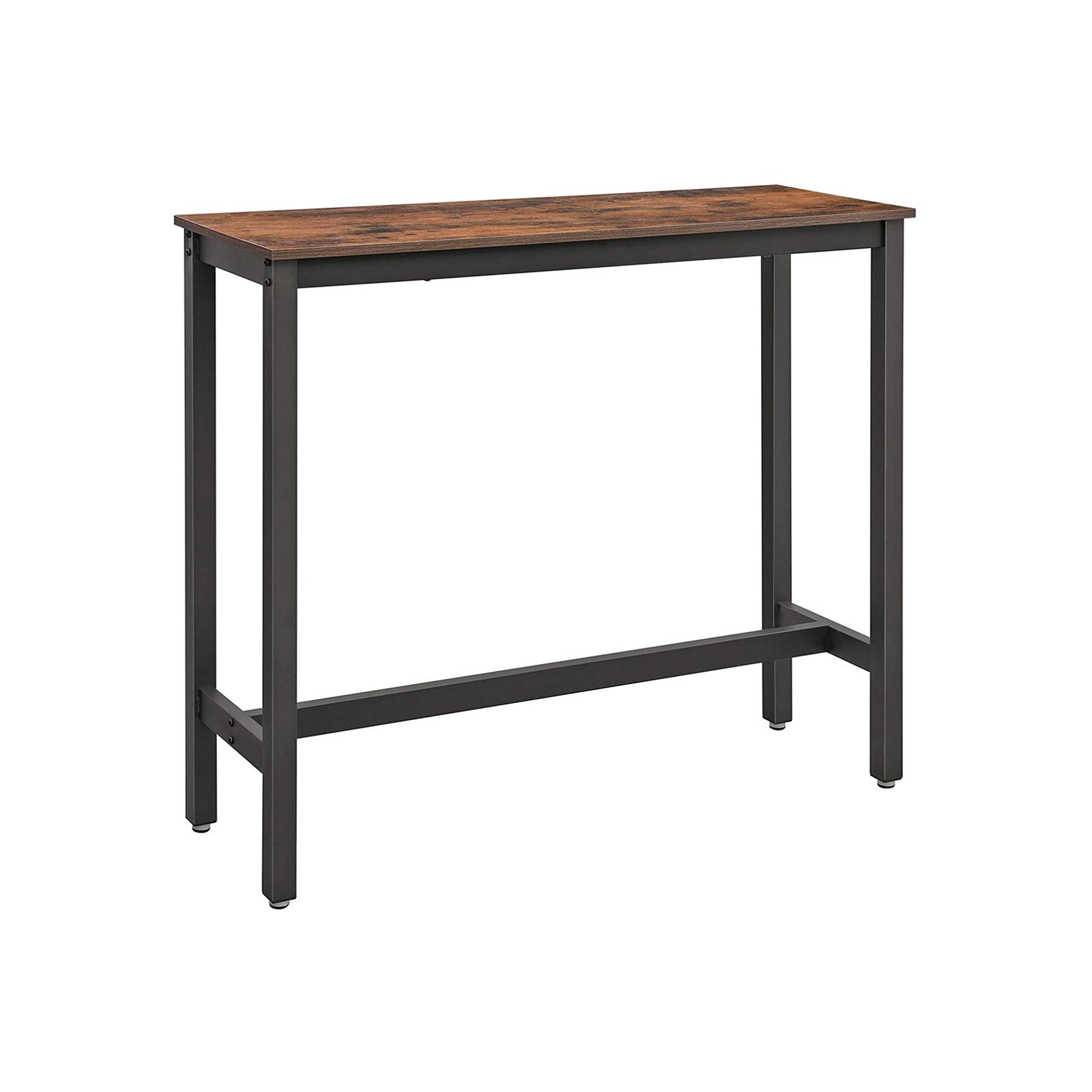 Barbord smalt rektangulært bord 120 × 40 × 100 cm, rustik brun/sort