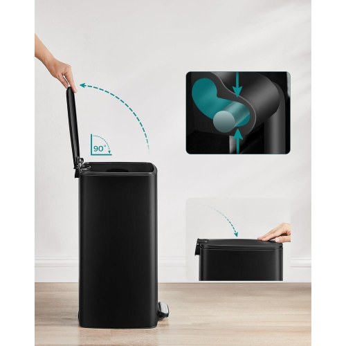 Skraldespand 30 l køkkenpedalspand med inderspand, soft close, sort (LTB593B02)