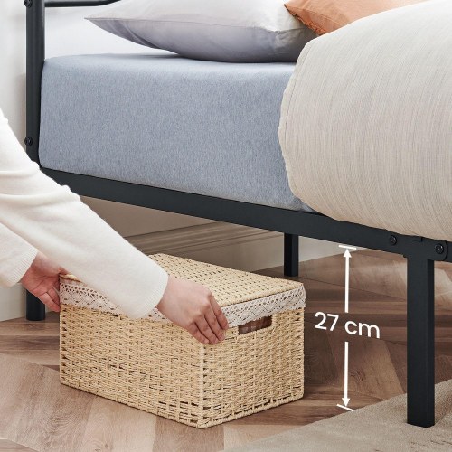 Dobbeltseng sengeramme metal 140 × 190 cm, sort