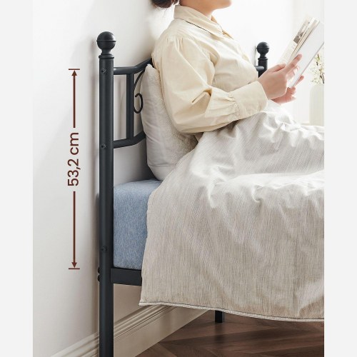 Dobbeltseng sengeramme metal 140 × 190 cm, sort