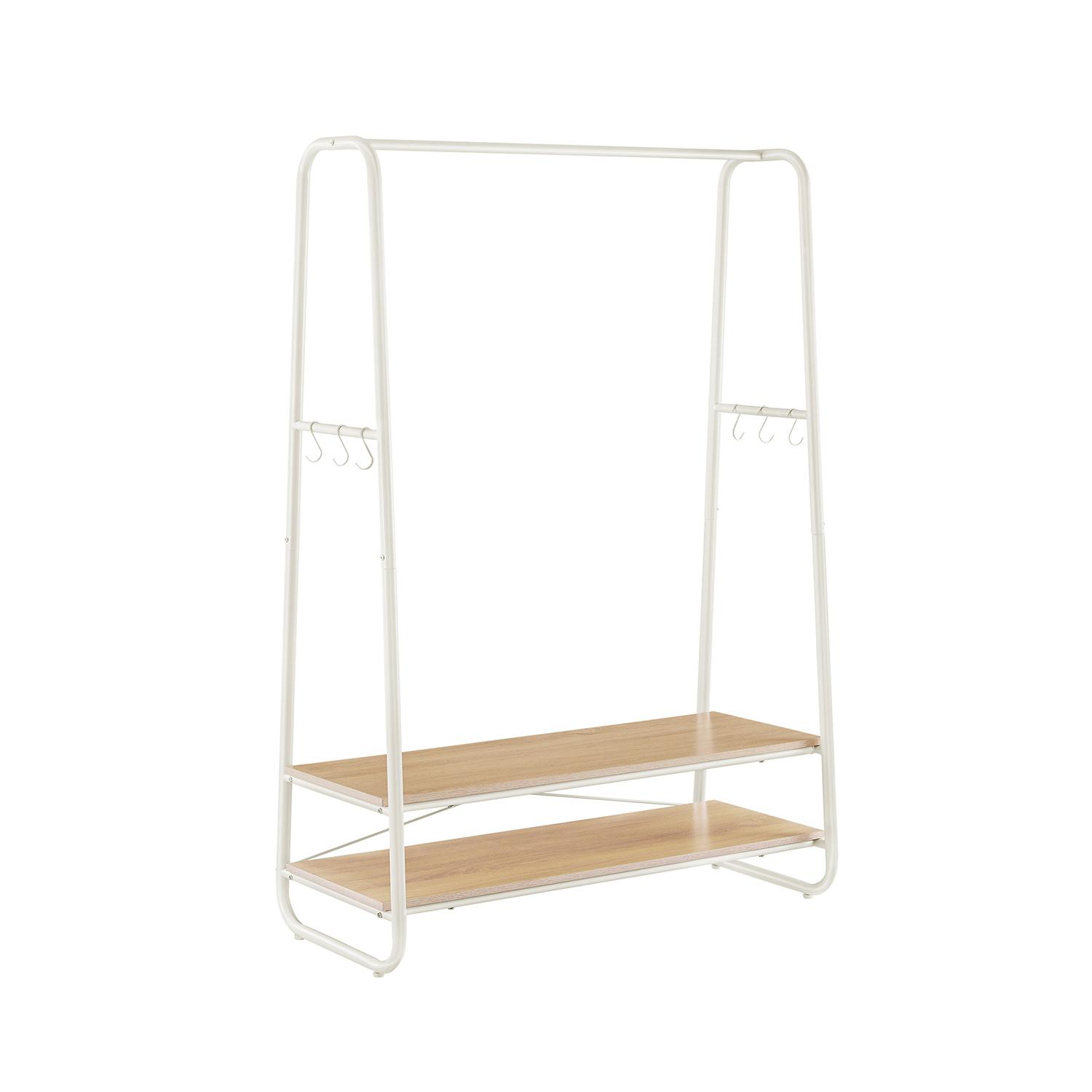 Tøjstativ med hylder eg/creme (RGR112W09)