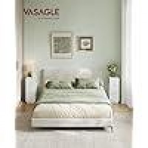 Sengebord smalt sæt af 2 2 skuffer, åbent rum, vendbar montering, cloud white