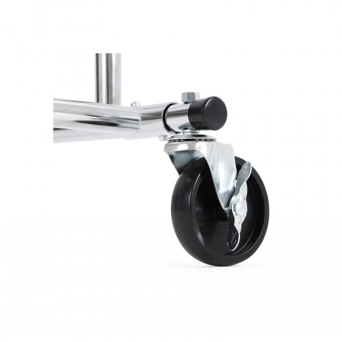 Tøjstativ på hjul Heavy Duty 110 kg, justerbar længde 129–169 cm, krom