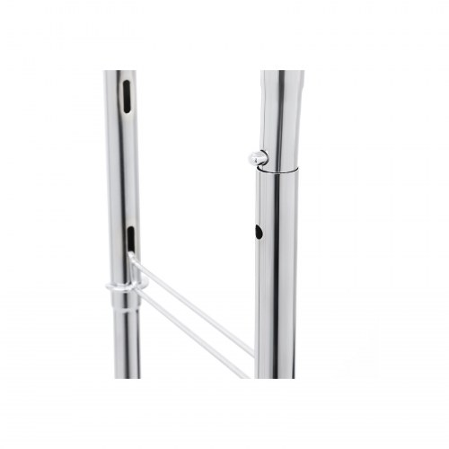 Tøjstativ på hjul Heavy Duty 110 kg, justerbar længde 129–169 cm, krom