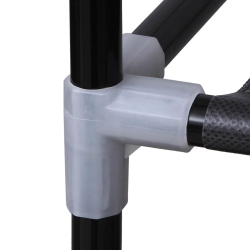 Garderobeskab med stofbetræk 150 × 45 × 175 cm, sort