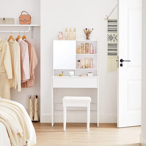 Toiletbord med spejl Dressing Table, hvid