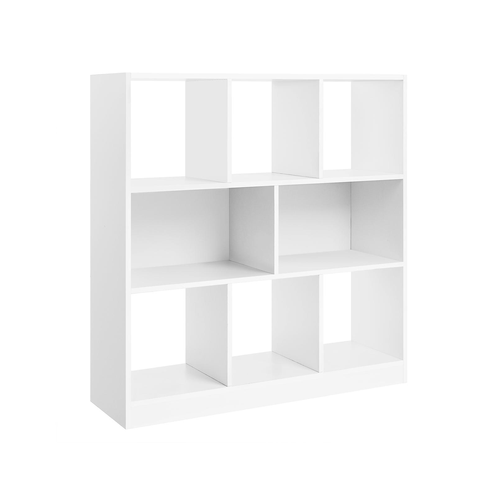 Bogreol med kuber fritstående reol 97,5 × 30 × 100 cm, hvid