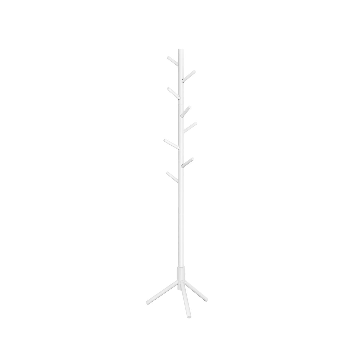 Stumtjener i træ med 8 knager hvid (RCR04WT)