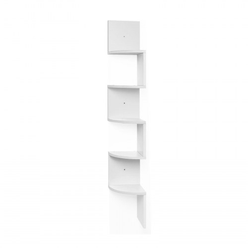 Hjørnehylde væghylde 5 niveauer zigzag design, hvid