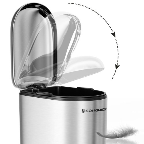 Skraldespand med pedal 10 l Slim, stål, sølv