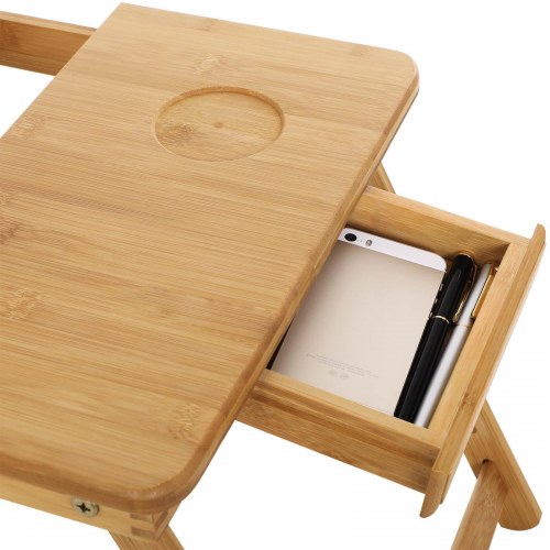 Laptopbord i bambus, foldbart 55 x 35 cm - LLD002