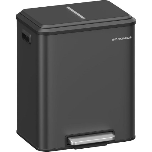 Skraldespand med pedal 2 x 15 l LTB544B02, sort, rustfrit stål