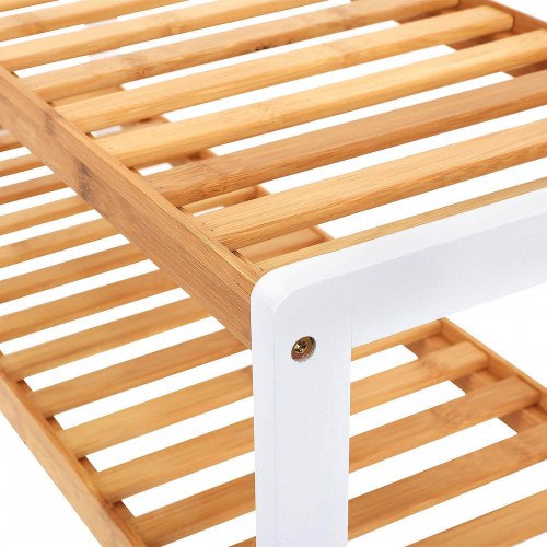 Skostativ i bambus 3 niveauer 70 × 26 × 55 cm