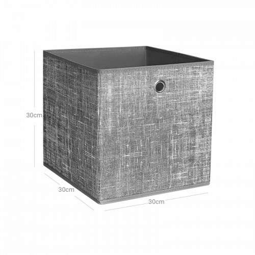 Opbevaringskasser 6 stk. foldbare 30 x 30 x 30 cm - meleret grå