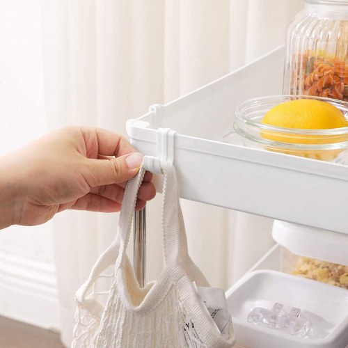 Rullebord med 3 hylder smalt opbevaringsstativ på hjul, hvid 42 × 22,5 × 61 cm