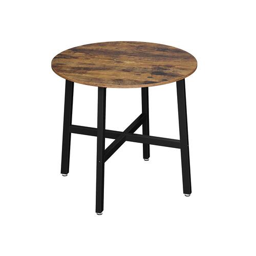 Spisebord rundt – VASAGLE 80 × 75 cm, industrielt, rustik brun/sort