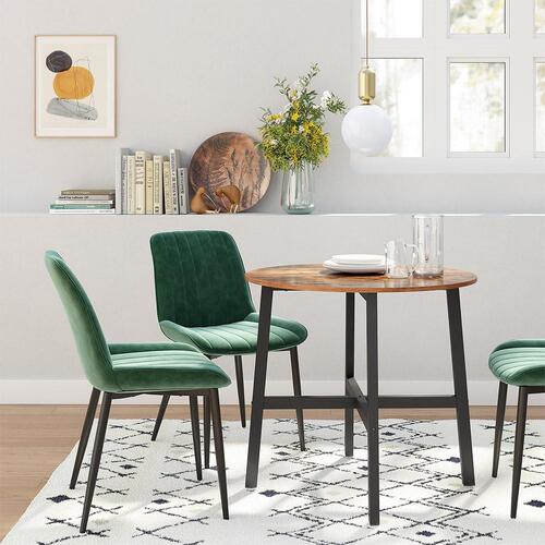 Spisebord rundt – VASAGLE 80 × 75 cm, industrielt, rustik brun/sort