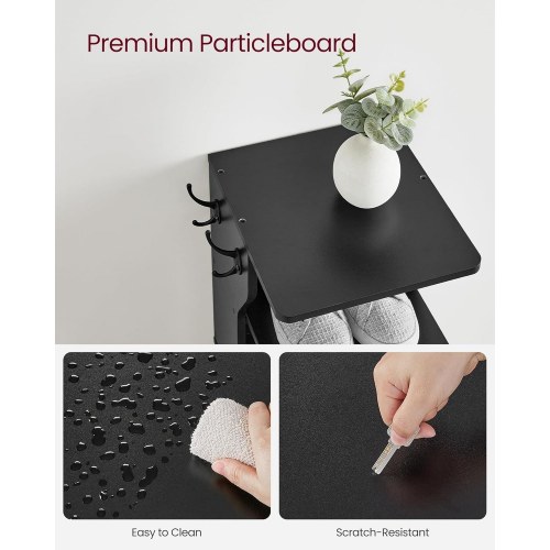 Skoreol smal 6-niveaus skostativ til små rum, sort