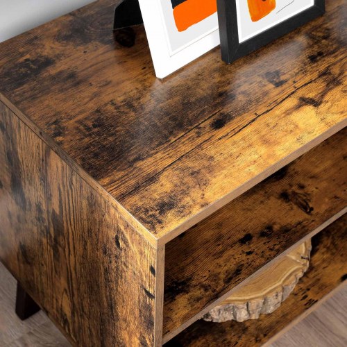 TV-bord til op til 60" – 2 låger, justerbare hylder, rustik brun