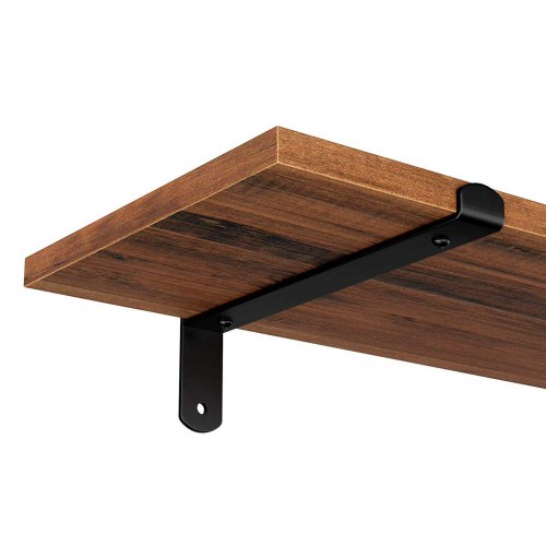 Væghylder 2-pak 60 × 20 × 7 cm flydende hylder i retrolook, brun/sort