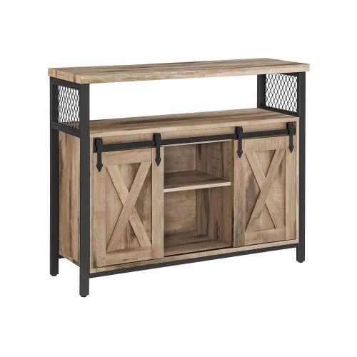 Opbevaringsskab sideboard til køkken 33×100×80 cm, natur/sort, LSC092B50