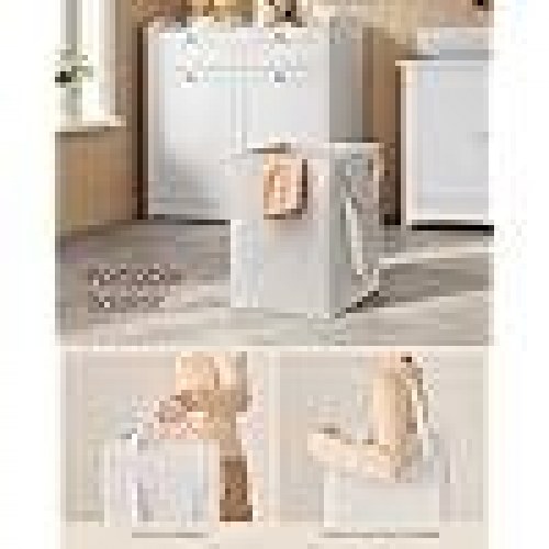 Badeværelsesskab med vasketøjskurve 2 skuffer, 2 udtrækskurve, 40 × 78,9 × 80,2 cm, Cloud White