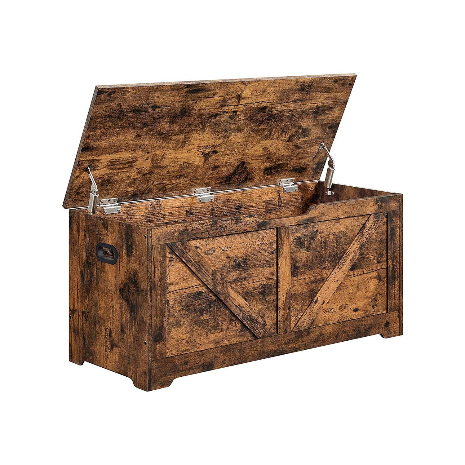 Opbevaringsbænk trælook 100 × 40 × 46 cm, rustik brun