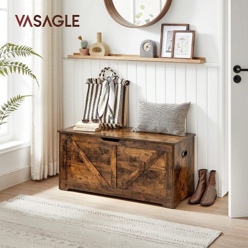 Opbevaringsbænk trælook 100 × 40 × 46 cm, rustik brun