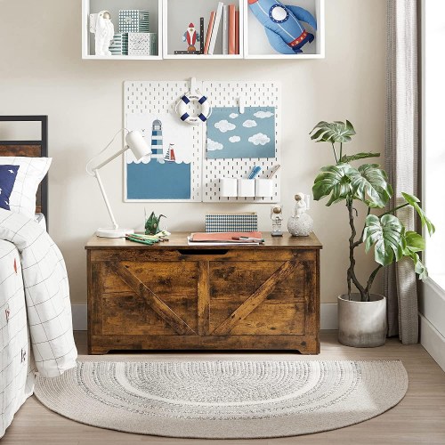 Opbevaringsbænk trælook 100 × 40 × 46 cm, rustik brun