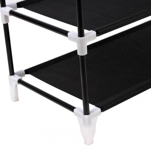 Skoreol med 10 hylder stofskab, stor kapacitet, støvafvisende, 58 × 28 × 160 cm, sort